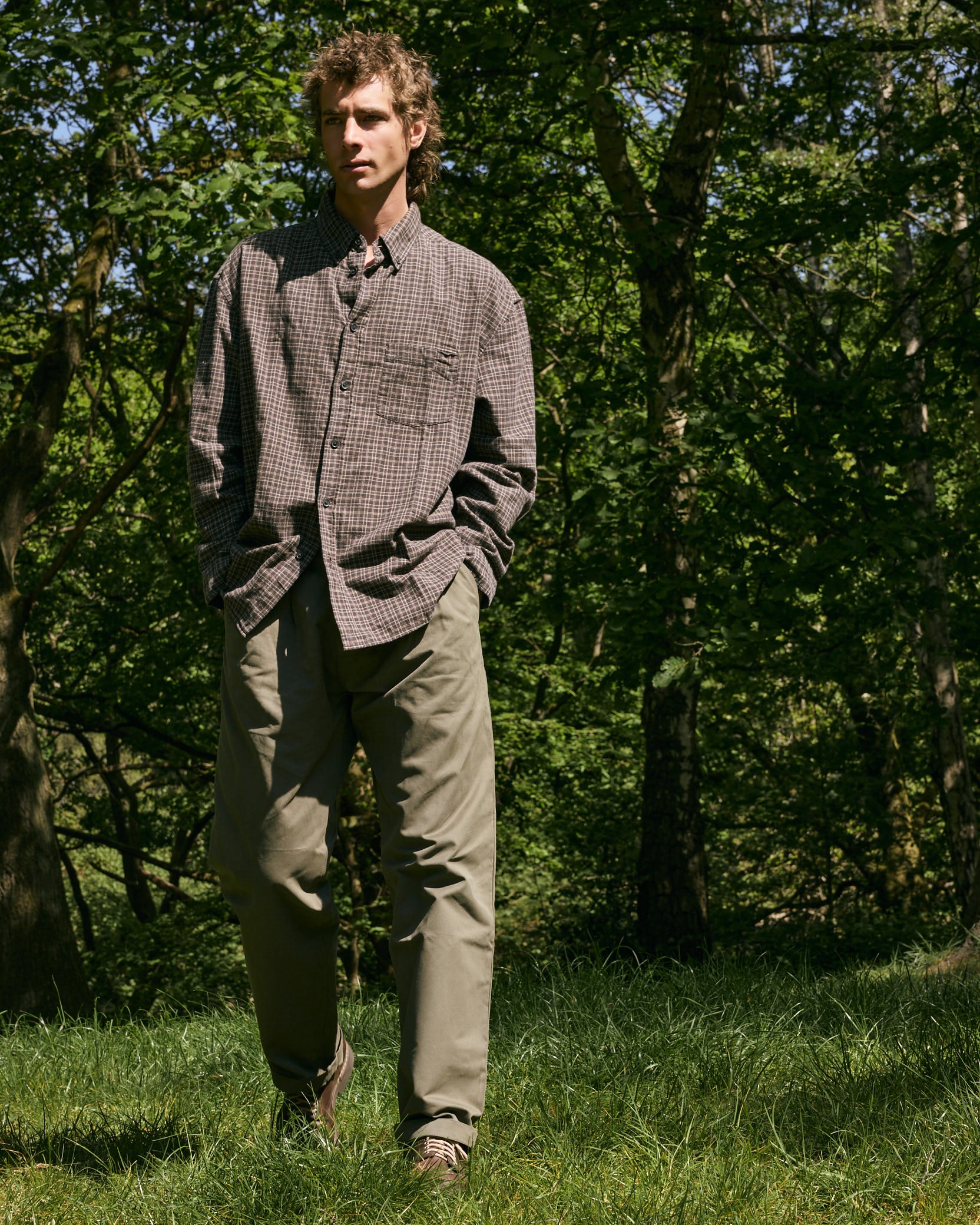 Men’s Relaxed Fit Pleated Trouser - Olive