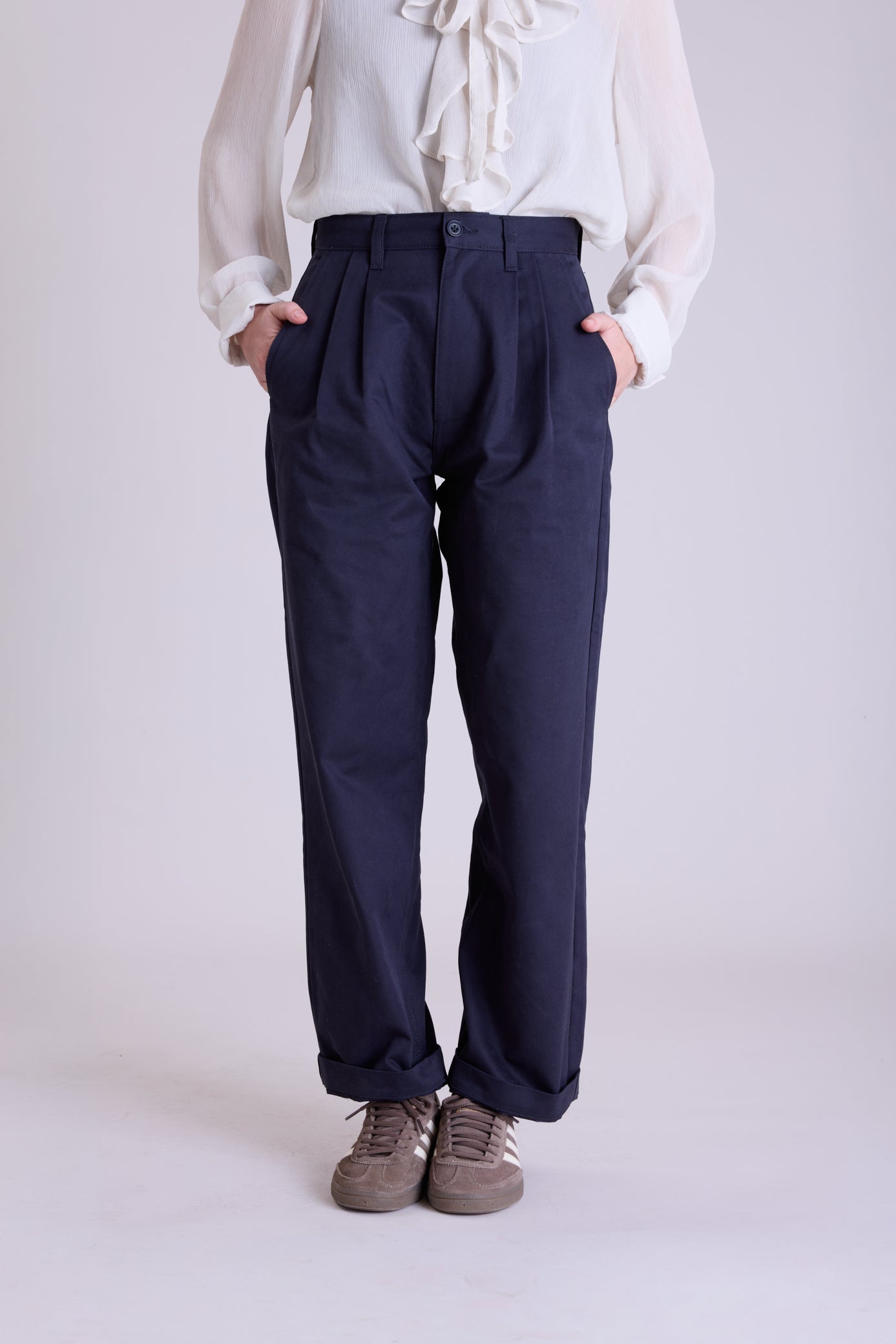 Women’s Relaxed Fit Pleated Trouser - Navy