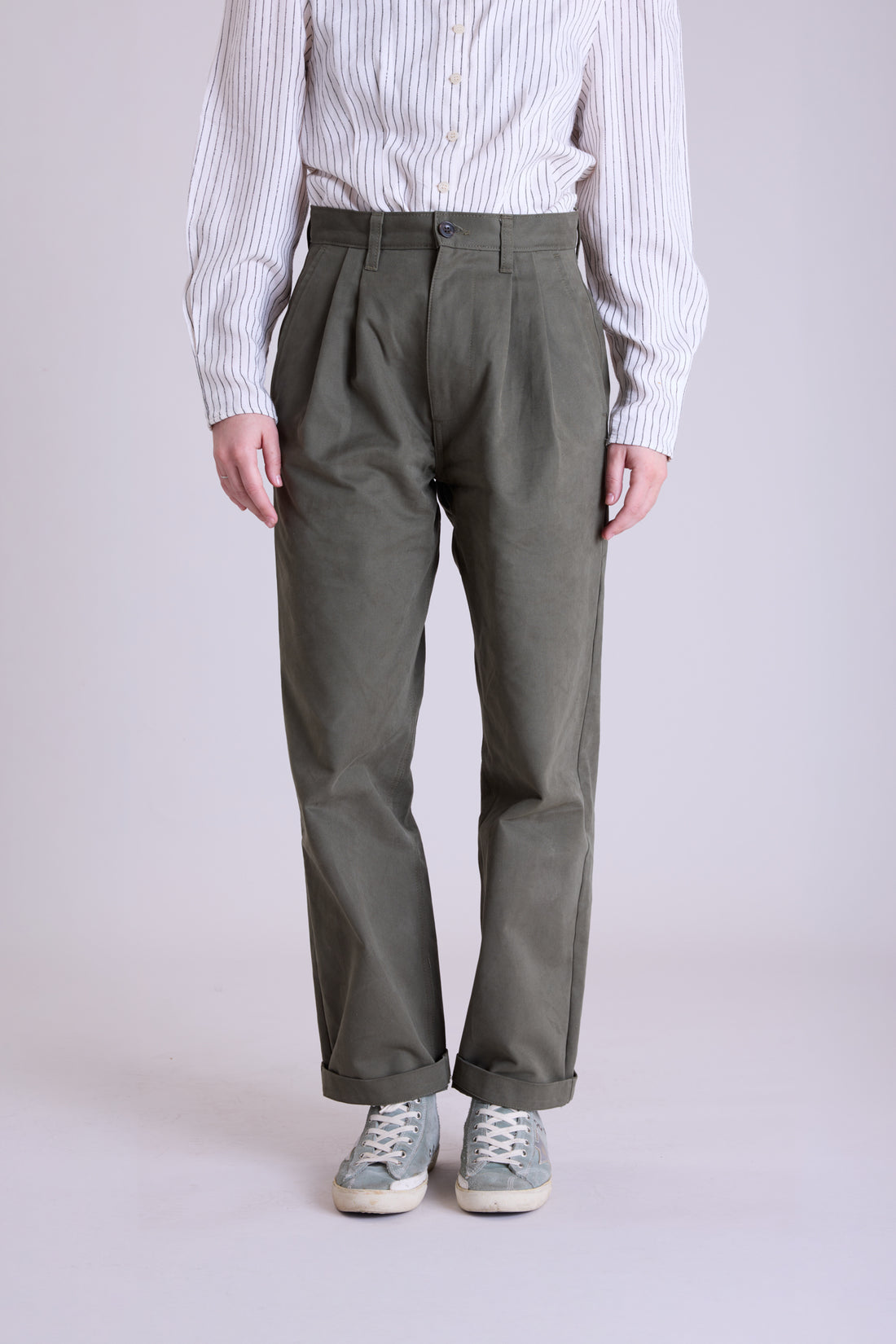 Women’s Relaxed Fit Pleated Trouser - Olive