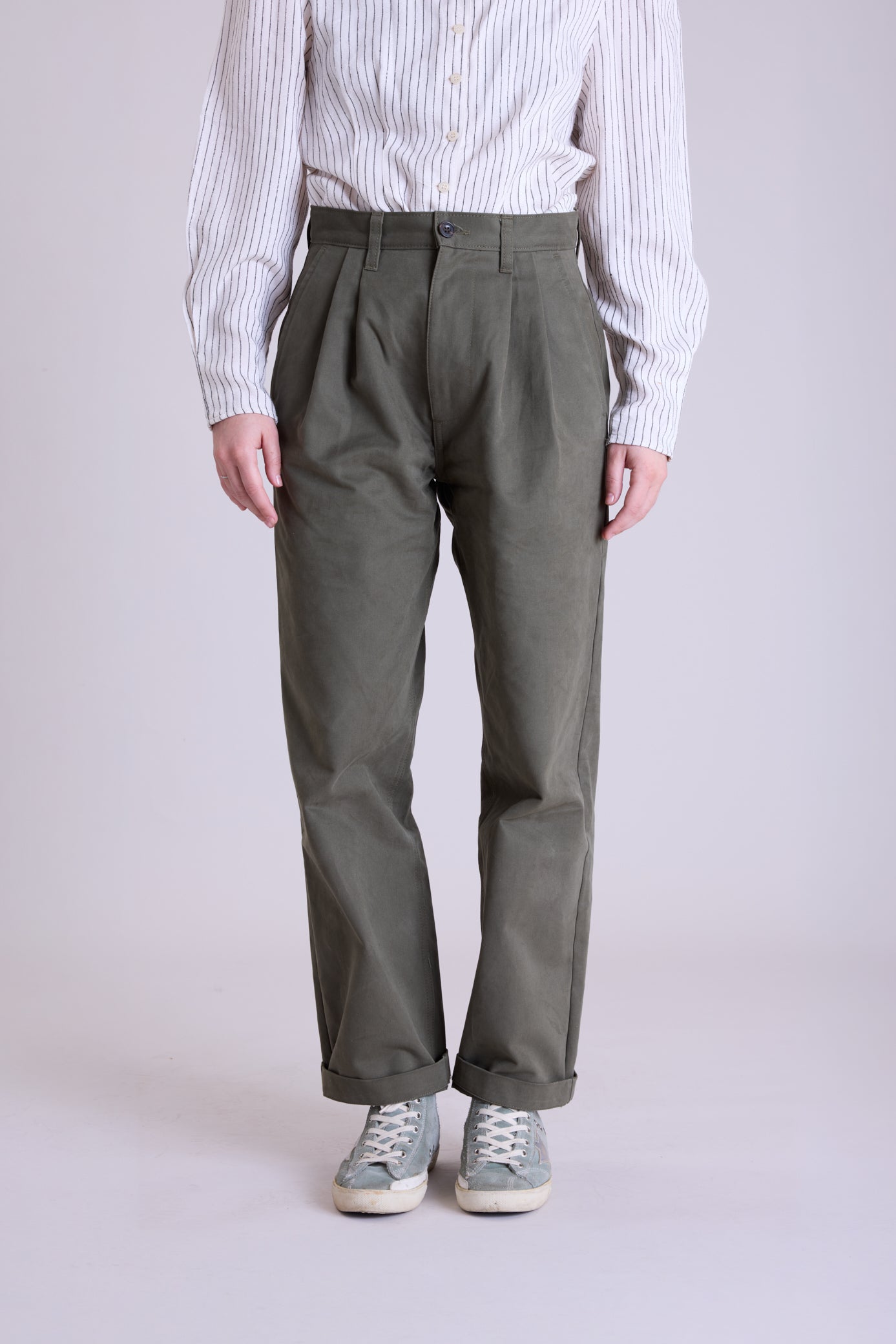 Women’s Relaxed Fit Pleated Trouser - Olive